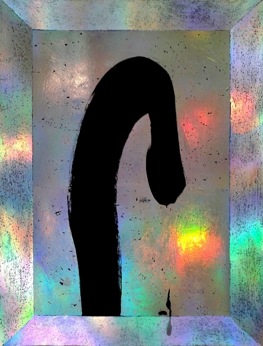 [1.1g.jpg - Christiane Grasse: Painted Light, Series Silver - 80x105 cm, mixedmedia, acryl, holographic silver on carton]